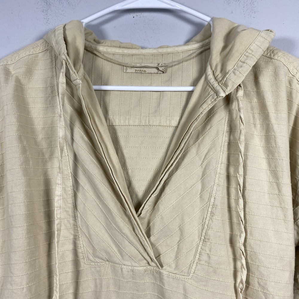 Prana Women's Sz S Hoodie Farin Beige Pullover 100% Organic Cotton S Outdoor